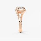 Cushion Swirl Solitaire Lab Grown Diamond Engagement Ring