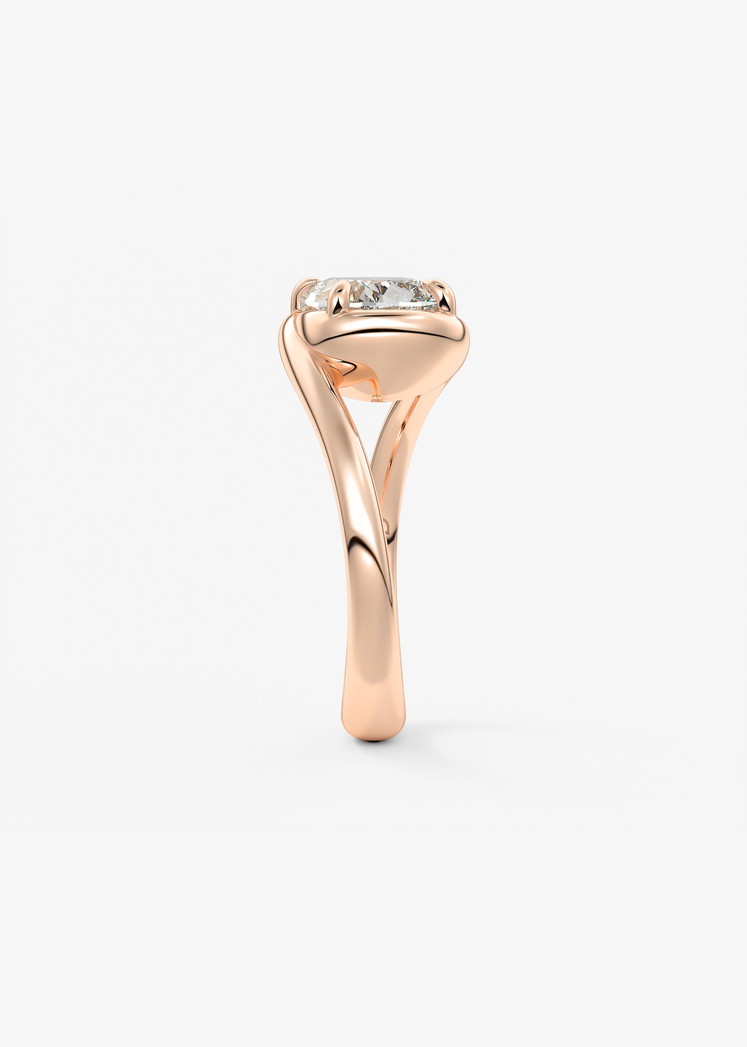 Cushion Swirl Solitaire Lab Grown Diamond Engagement Ring