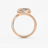 Cushion Swirl Solitaire Lab Grown Diamond Engagement Ring