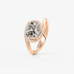 Cushion Swirl Solitaire Lab Grown Diamond Engagement Ring