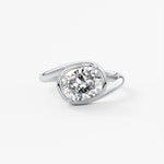 Cushion Swirl Solitaire Lab Grown Diamond Engagement Ring