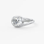 Cushion Swirl Solitaire Lab Grown Diamond Engagement Ring