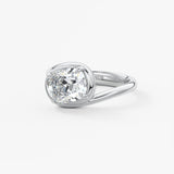 Cushion Swirl Solitaire Lab Grown Diamond Engagement Ring
