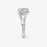 Cushion Swirl Solitaire Lab Grown Diamond Engagement Ring
