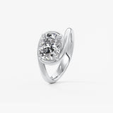 Cushion Swirl Solitaire Lab Grown Diamond Engagement Ring