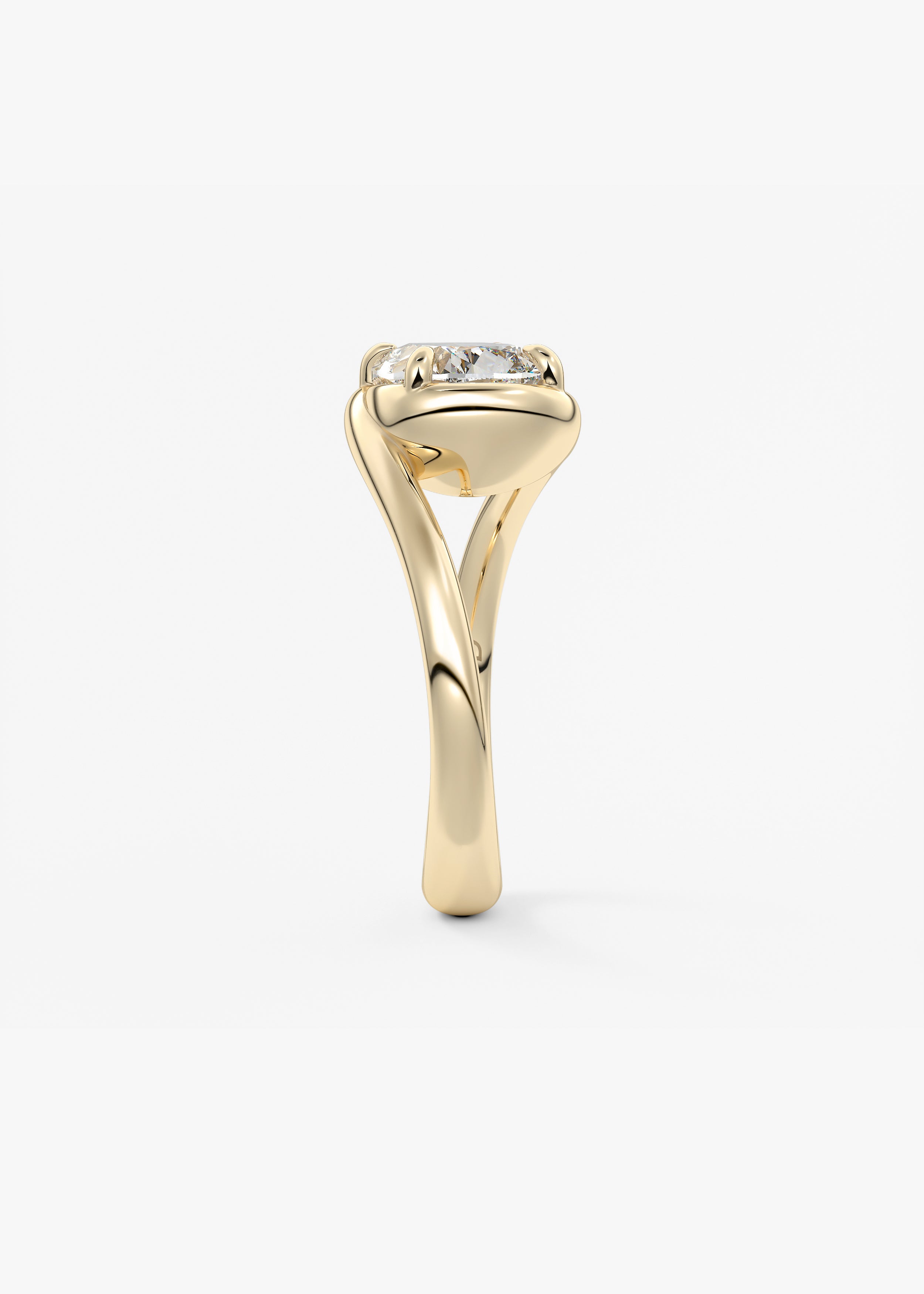 Cushion Swirl Solitaire Lab Grown Diamond Engagement Ring