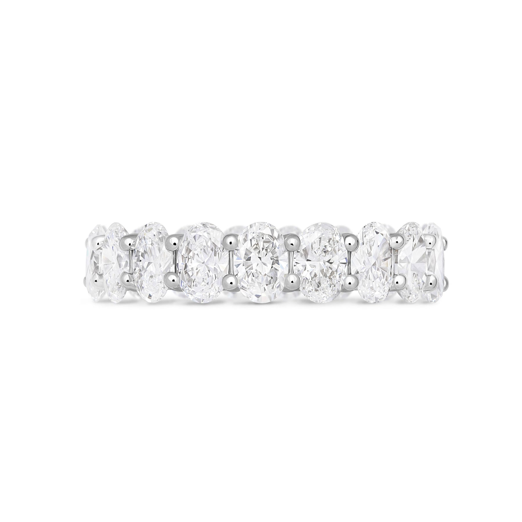 Stunning 3.8 TCW Oval Moissanite Stones Full Eternity Wedding Bands 1