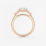 Asscher Three Stone Lab Grown Diamond Engagement Ring