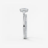 Asscher Three Stone Lab Grown Diamond Engagement Ring
