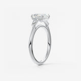 Asscher Three Stone Lab Grown Diamond Engagement Ring