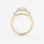 Asscher Three Stone Lab Grown Diamond Engagement Ring