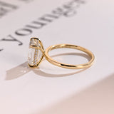 Stunning 1.0 - 2.0 CT Emerald Moissanite Engagement Ring with Hidden Halo Design 9