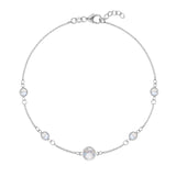 0.84 CT Round Emerald Lab Made Diamond-June Birthstone Dainty Bracelet 5