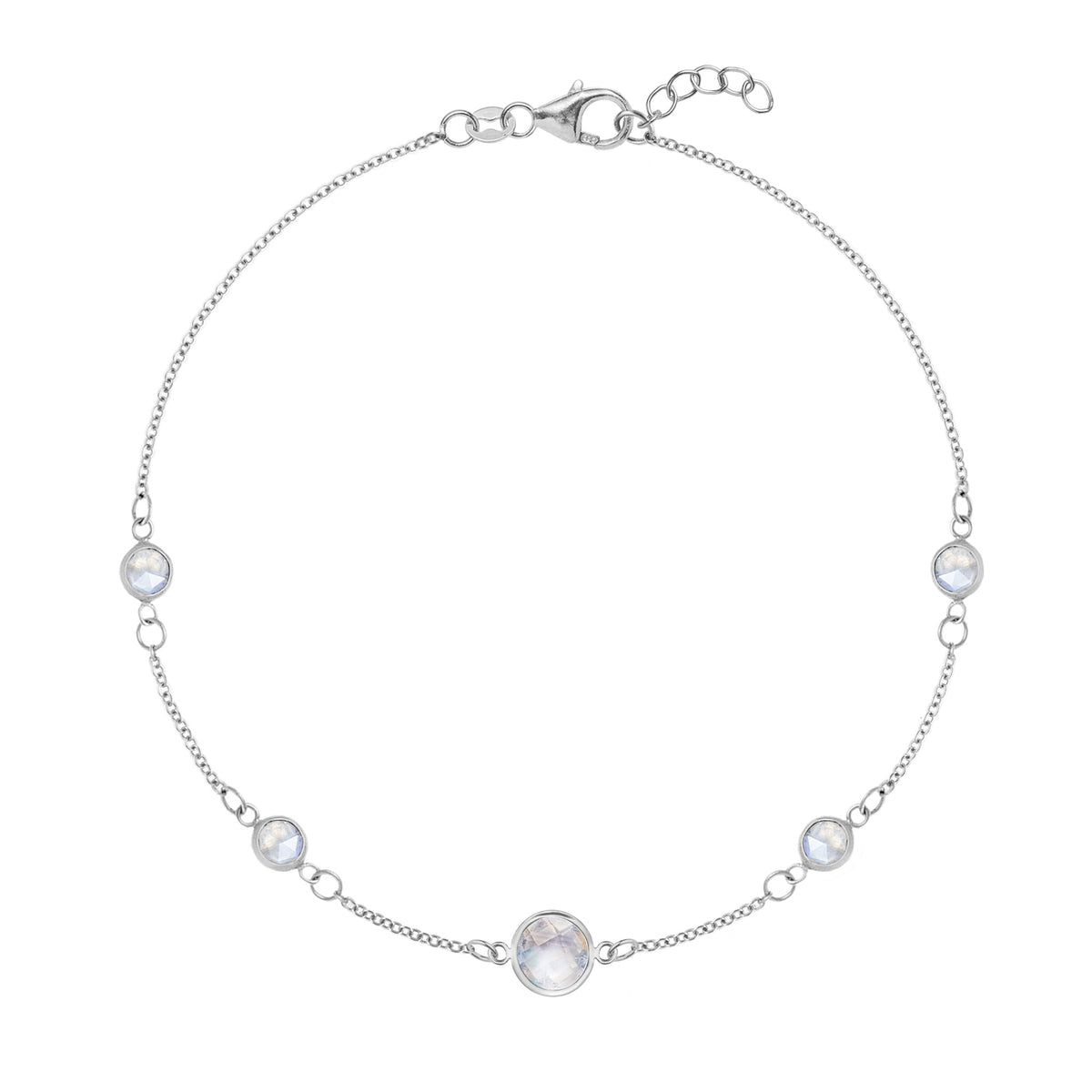 0.84 CT Round Emerald Lab Made Diamond-June Birthstone Dainty Bracelet 5