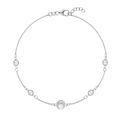 0.84 CT Round Emerald Lab Made Diamond-June Birthstone Dainty Bracelet 5