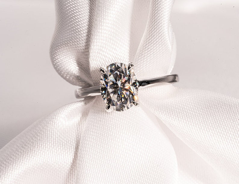 Classic 2.0 CT Oval Moissanite Engagement Ring with Solitaire Design 7