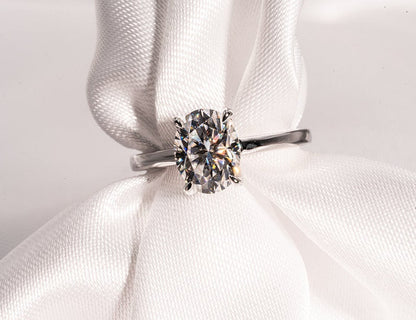 Classic 2.0 CT Oval Moissanite Engagement Ring with Solitaire Design 7