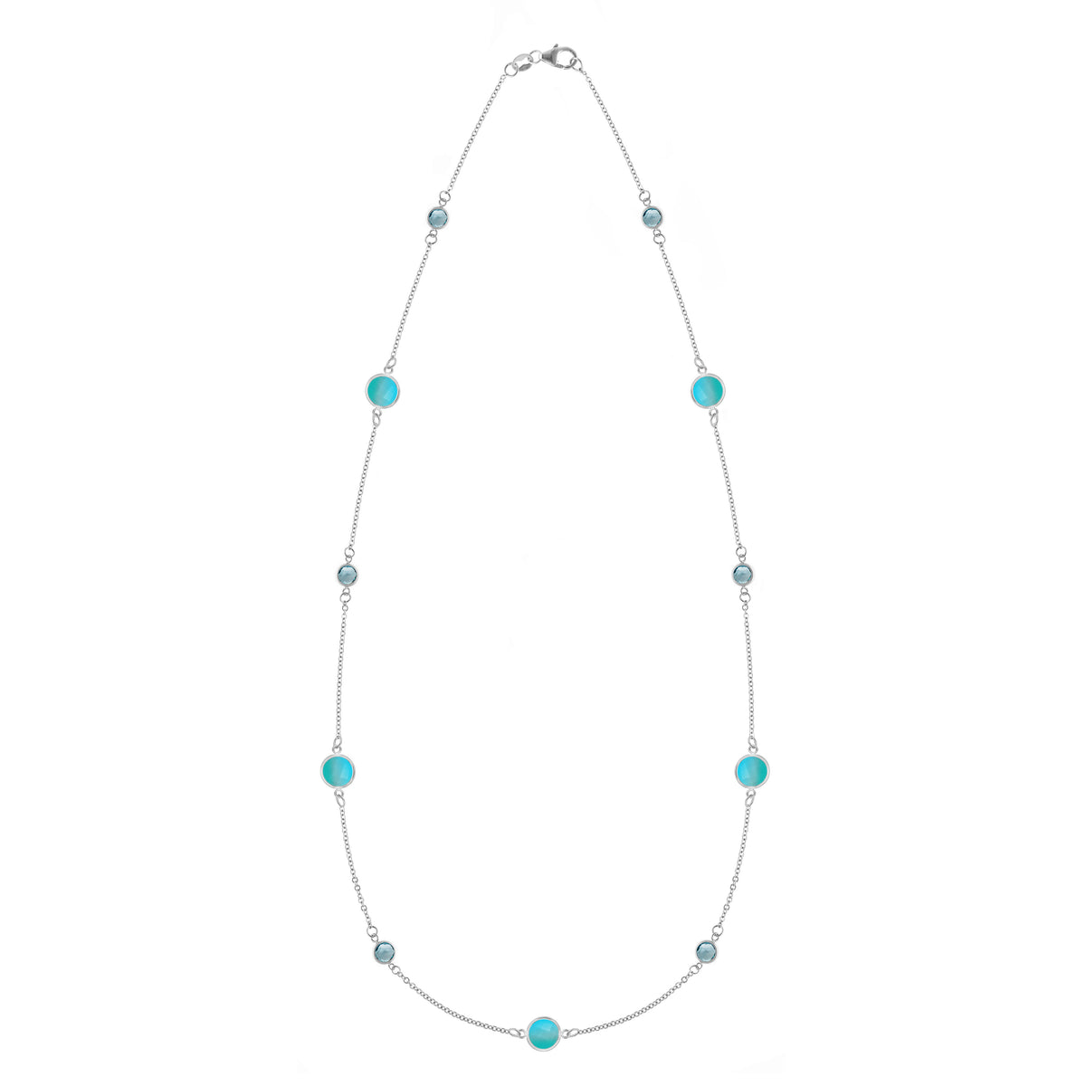 6.0 TCW Round Topaz Lab Made Diamond- December Birthstone Necklace 5