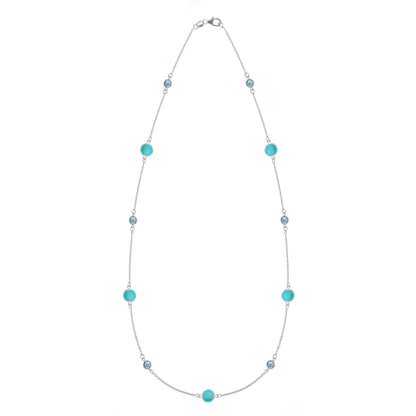 6.0 TCW Round Topaz Lab Made Diamond- December Birthstone Necklace 5