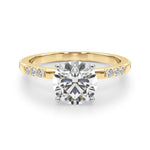 Stunning 0.50-1.50 CT Round Moissanite Engagement Ring With Two Tone & Pave Design 1