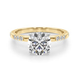 Stunning 0.50-1.50 CT Round Moissanite Engagement Ring With Two Tone & Pave Design 1