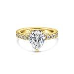 Stunning 3 CT  Pear Moissanite Engagement Ring in Pave Design 1