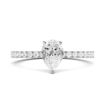 Stunning 0.5 CT Pear Moissanite Stones Engagement Ring In Pave Design 1