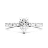Stunning 0.5 CT Pear Moissanite Stones Engagement Ring In Pave Design 1