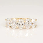 Stunning 0.4 TCW Oval Moissanite Stone with Half Eternity Wedding Band 1