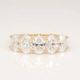 Stunning 0.4 TCW Oval Moissanite Stone with Half Eternity Wedding Band 1