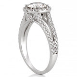 Stunning 1.0- 2.0 CT Round Moissanite Engagement Ring with Halo & Split Shank Design 4