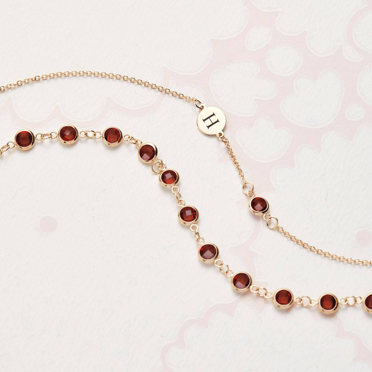 0.25 CT Round Garnet Lab Made Diamond- January Birthstone Necklace 5