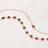 0.25 CT Round Garnet Lab Made Diamond- January Birthstone Necklace 5