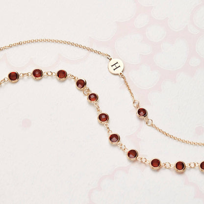 5.0 TCW Round Garnet Lab Made Diamond- January Birthstone Bracelets 9