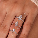 Stunning 1.0 CT Marquise Moissanite Engagement Ring with Pave Design 2