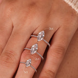 Stunning 1.0 CT Marquise Moissanite Engagement Ring with Pave Design 2