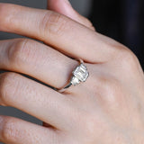 3.0 CT Emerald Shaped Moissanite Engagement Ring With Five Stone Style 10