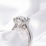 Stunning 4.0 CT Oval Cut Moissanite Engagement Ring with Hidden Halo Design 7