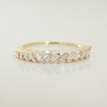 Stunning 0.4 TCW Baguette Moissanite Stones In Half Eternity Wedding Band 1