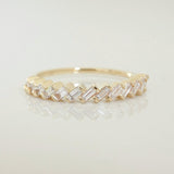 Stunning 0.4 TCW Baguette Moissanite Stones In Half Eternity Wedding Band 1