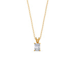 1.0 CT Radiant Cut Moissanite Diamond Solitaire Pendant Necklace in Solid Gold 4
