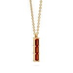 0.14 TCW Baguette Garnet Lab Made Diamond- January Birthstone Necklace 4