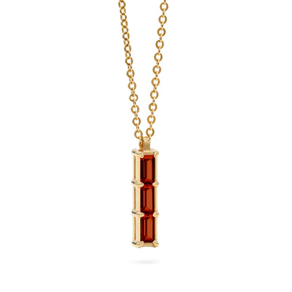 0.14 TCW Baguette Garnet Lab Made Diamond- January Birthstone Necklace 4