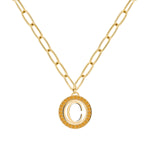 0.09 TCW Round Citrine Lab Made Diamond- November Birthstone Necklace 6