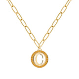 0.09 TCW Round Citrine Lab Made Diamond- November Birthstone Necklace 6
