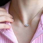 1.0 TCW Oval Moissanite Diamond Three Stone Pendant Necklace in Solid Gold 6