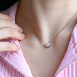 1.0 TCW Oval Moissanite Diamond Three Stone Pendant Necklace in Solid Gold 6