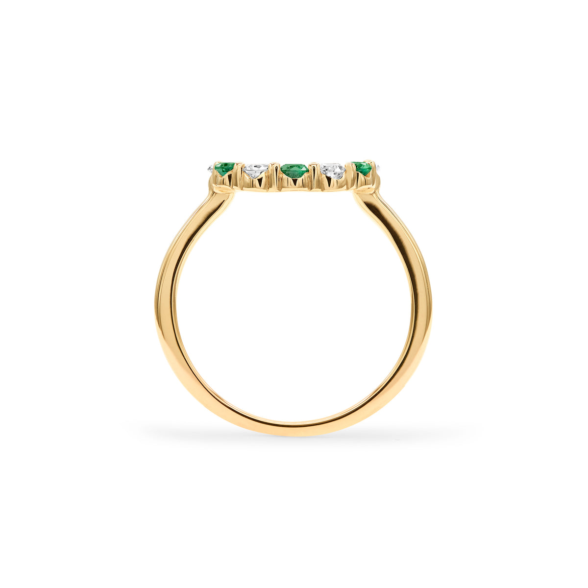 0.36 TCW Round Emerald Lab Made Diamond-May Birthstone Engagement Ring 4