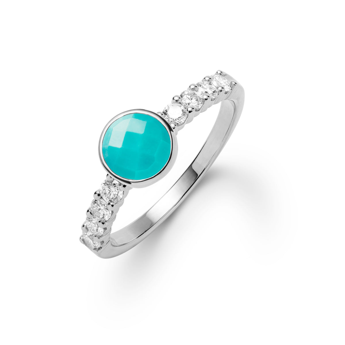 0.90 CT Round Topaz Lab Made Diamond-December Birthstone Engagement Ring 8
