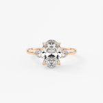 Oval Three Stone Lab Grown Diamond Engagement Ring